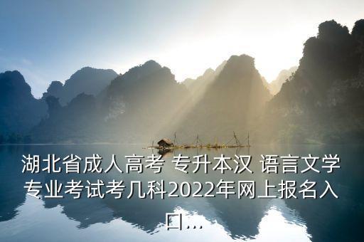 湖北省成人高考 專升本漢 語言文學專業(yè)考試考幾科2022年網(wǎng)上報名入口...