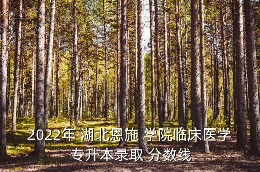 2022年 湖北恩施 學院臨床醫(yī)學 專升本錄取 分數(shù)線