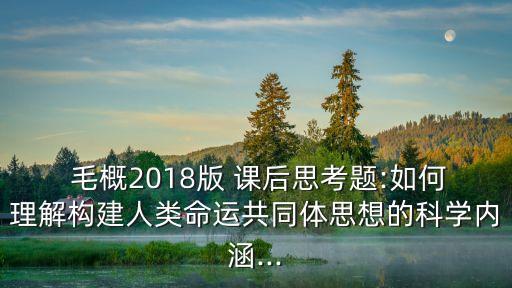  毛概2018版 課后思考題:如何理解構(gòu)建人類(lèi)命運(yùn)共同體思想的科學(xué)內(nèi)涵...