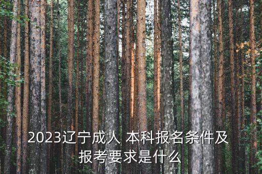 2023遼寧成人 本科報(bào)名條件及 報(bào)考要求是什么