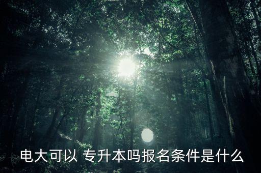  電大可以 專升本嗎報(bào)名條件是什么