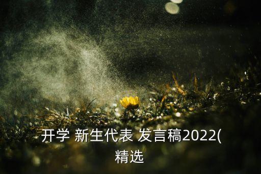  開學 新生代表 發(fā)言稿2022(精選