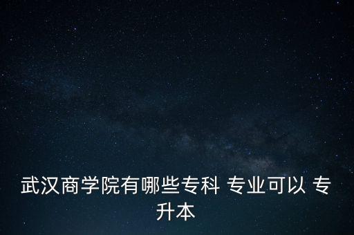 武漢商學院有哪些?？?專業(yè)可以 專升本