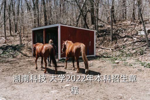 湖南科技 大學2022年本科招生章程