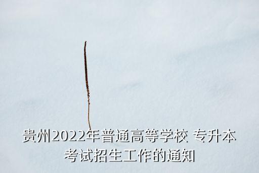 貴州2022年普通高等學(xué)校 專(zhuān)升本考試招生工作的通知