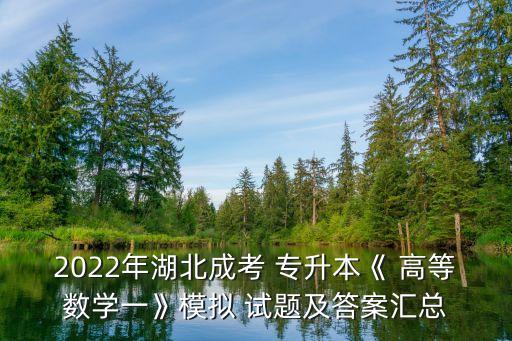 2022年湖北成考 專升本《 高等數(shù)學(xué)一》模擬 試題及答案匯總