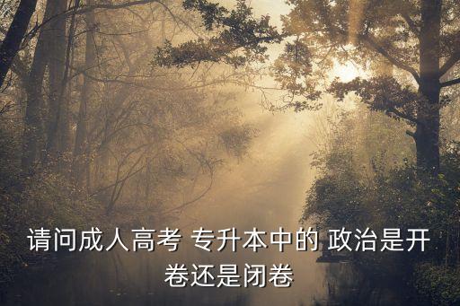 請(qǐng)問(wèn)成人高考 專(zhuān)升本中的 政治是開(kāi)卷還是閉卷