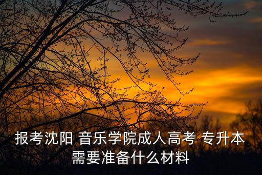 報(bào)考沈陽(yáng) 音樂(lè)學(xué)院成人高考 專升本需要準(zhǔn)備什么材料