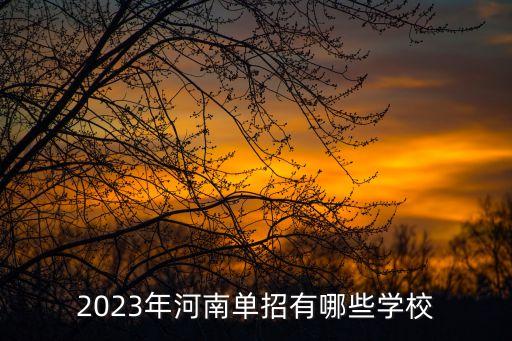 2023年河南單招有哪些學(xué)校