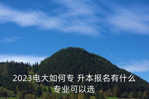 2023電大如何專 升本報名有什么專業(yè)可以選