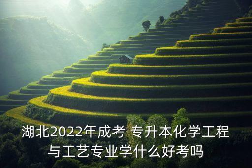 湖北2022年成考 專升本化學(xué)工程與工藝專業(yè)學(xué)什么好考嗎