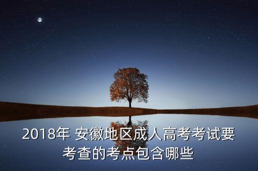 2018年 安徽地區(qū)成人高考考試要考查的考點包含哪些