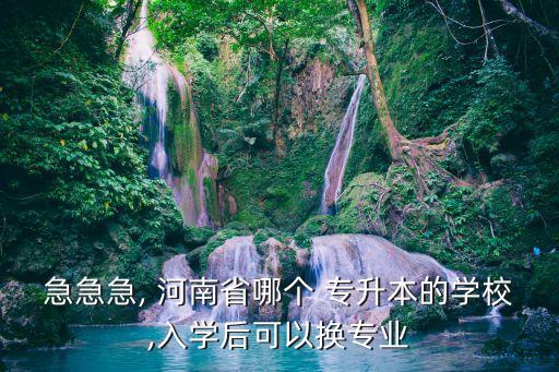 急急急, 河南省哪個 專升本的學(xué)校,入學(xué)后可以換專業(yè)