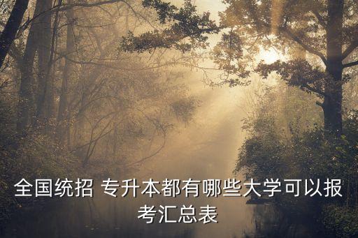 全國統(tǒng)招 專升本都有哪些大學可以報考匯總表