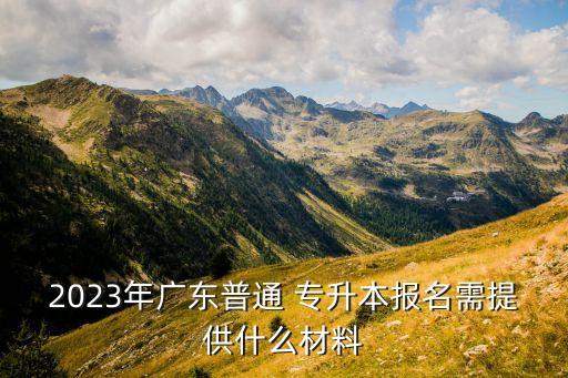 2023年廣東普通 專升本報名需提供什么材料