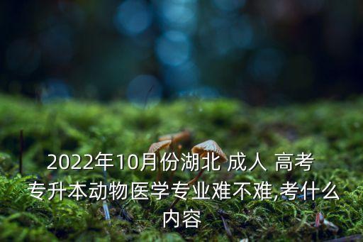 2022年10月份湖北 成人 高考 專升本動物醫(yī)學(xué)專業(yè)難不難,考什么內(nèi)容