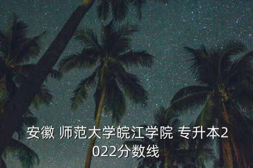  安徽 師范大學皖江學院 專升本2022分數(shù)線