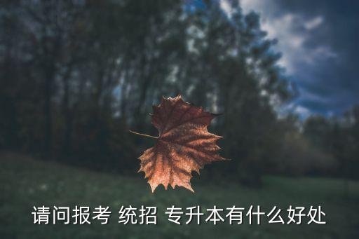 請問報考 統(tǒng)招 專升本有什么好處