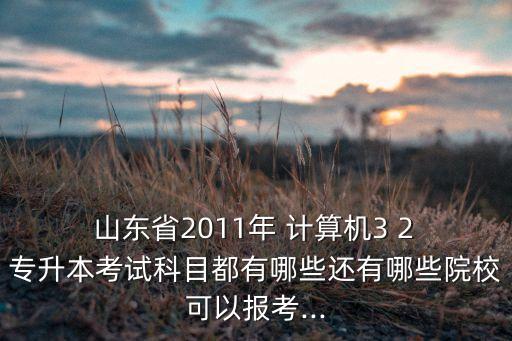  山東省2011年 計(jì)算機(jī)3 2 專升本考試科目都有哪些還有哪些院校可以報(bào)考...