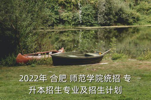 2022年 合肥 師范學(xué)院統(tǒng)招 專升本招生專業(yè)及招生計(jì)劃