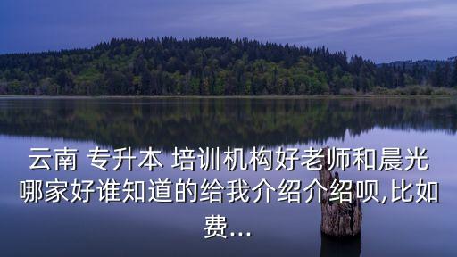 云南 專升本 培訓機構(gòu)好老師和晨光哪家好誰知道的給我介紹介紹唄,比如費...