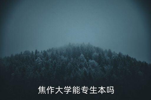  焦作大學(xué)能專生本嗎