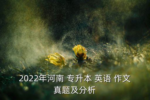 2022年河南 專升本 英語 作文真題及分析