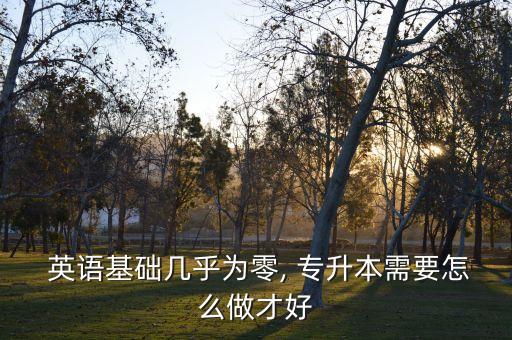  英語基礎(chǔ)幾乎為零, 專升本需要怎么做才好