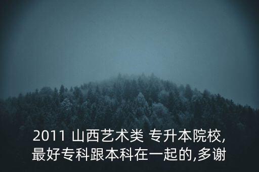 2011 山西藝術(shù)類 專升本院校,最好專科跟本科在一起的,多謝