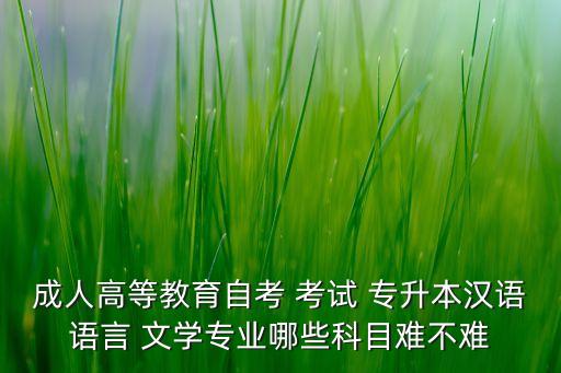 成人高等教育自考 考試 專升本漢語語言 文學(xué)專業(yè)哪些科目難不難