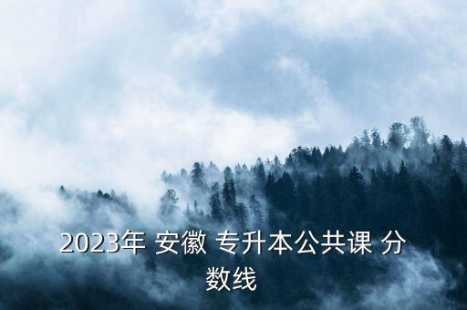 2023年 安徽 專(zhuān)升本公共課 分?jǐn)?shù)線(xiàn)