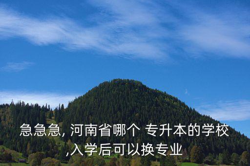 急急急, 河南省哪個(gè) 專升本的學(xué)校,入學(xué)后可以換專業(yè)