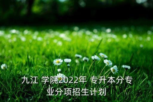  九江 學(xué)院2022年 專升本分專業(yè)分項(xiàng)招生計(jì)劃