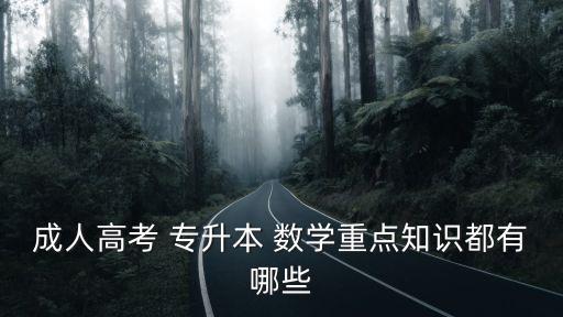 成人高考 專升本 數(shù)學(xué)重點(diǎn)知識(shí)都有哪些