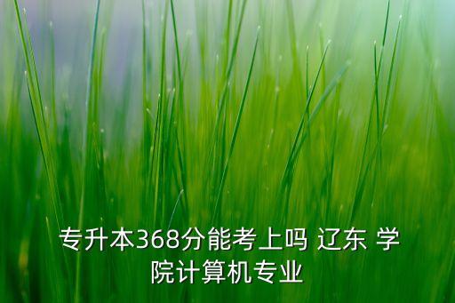  專升本368分能考上嗎 遼東 學(xué)院計算機專業(yè)