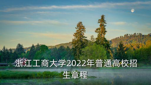  浙江工商大學(xué)2022年普通高校招生章程