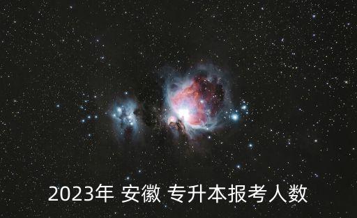 2023年 安徽 專升本報(bào)考人數(shù)