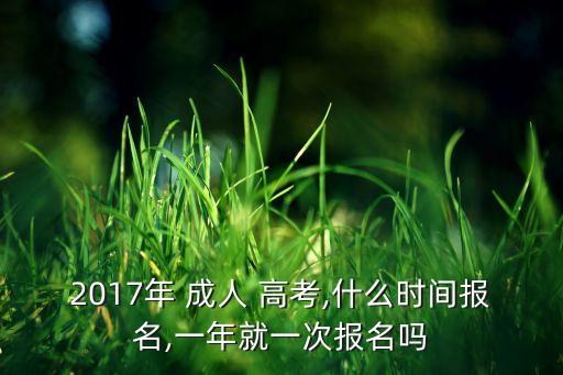 2017年 成人 高考,什么時間報名,一年就一次報名嗎