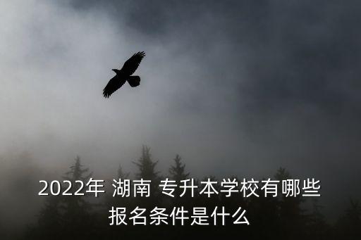 2022年 湖南 專升本學(xué)校有哪些報(bào)名條件是什么