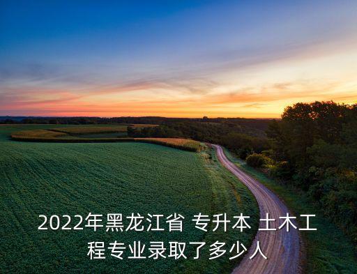 2022年黑龍江省 專升本 土木工程專業(yè)錄取了多少人