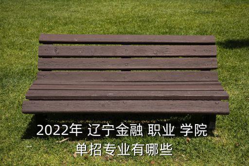 2022年 遼寧金融 職業(yè) 學(xué)院 單招專(zhuān)業(yè)有哪些