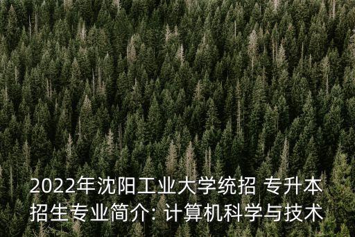 2022年沈陽工業(yè)大學(xué)統(tǒng)招 專升本招生專業(yè)簡介: 計(jì)算機(jī)科學(xué)與技術(shù)