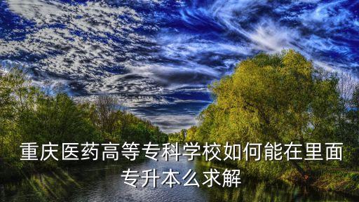  重慶醫(yī)藥高等專科學(xué)校如何能在里面 專升本么求解