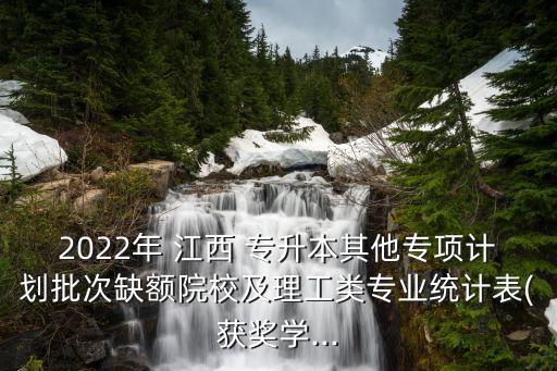 2022年 江西 專升本其他專項計劃批次缺額院校及理工類專業(yè)統(tǒng)計表(獲獎學(xué)...