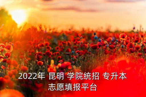 2022年 昆明 學(xué)院統(tǒng)招 專升本志愿填報平臺