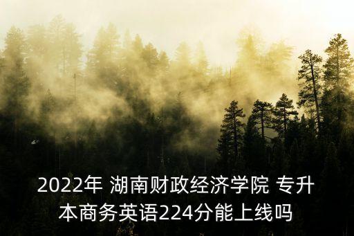 2022年 湖南財(cái)政經(jīng)濟(jì)學(xué)院 專升本商務(wù)英語224分能上線嗎