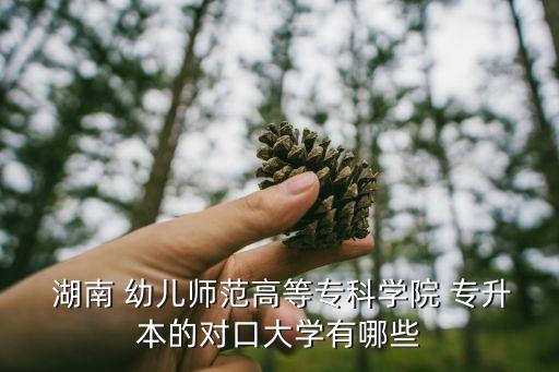  湖南 幼兒師范高等專科學(xué)院 專升本的對口大學(xué)有哪些