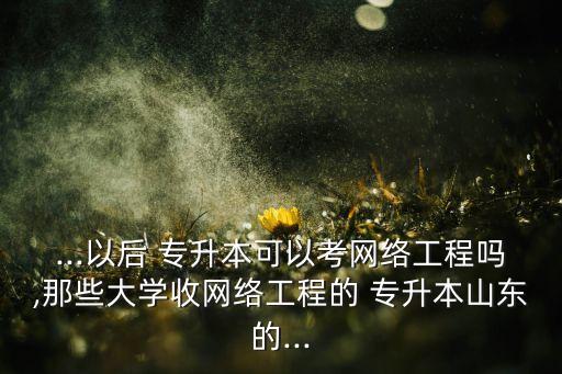 ...以后 專升本可以考網(wǎng)絡(luò)工程嗎,那些大學(xué)收網(wǎng)絡(luò)工程的 專升本山東的...