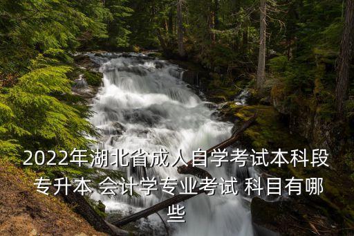 2022年湖北省成人自學考試本科段 專升本 會計學專業(yè)考試 科目有哪些