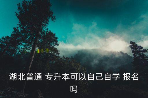 湖北普通 專升本可以自己自學(xué) 報(bào)名嗎